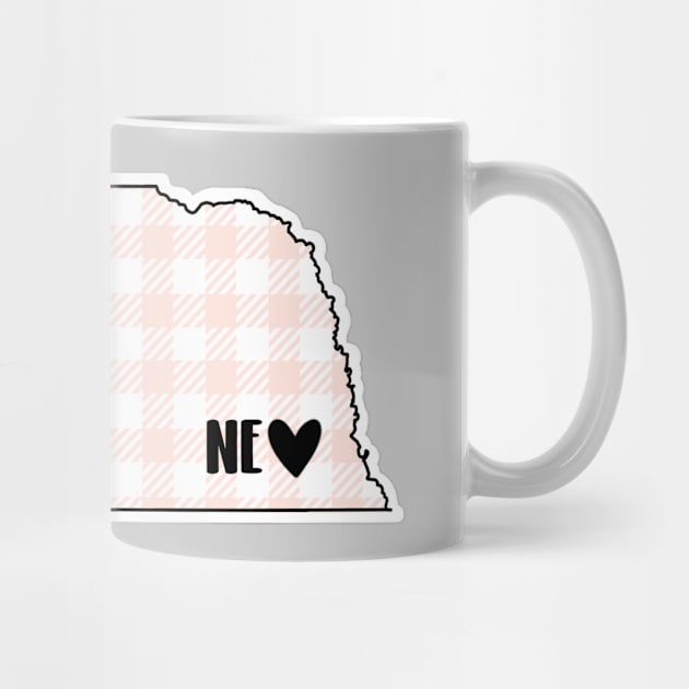 USA States: Nebraska (pink plaid) by LetsOverThinkIt